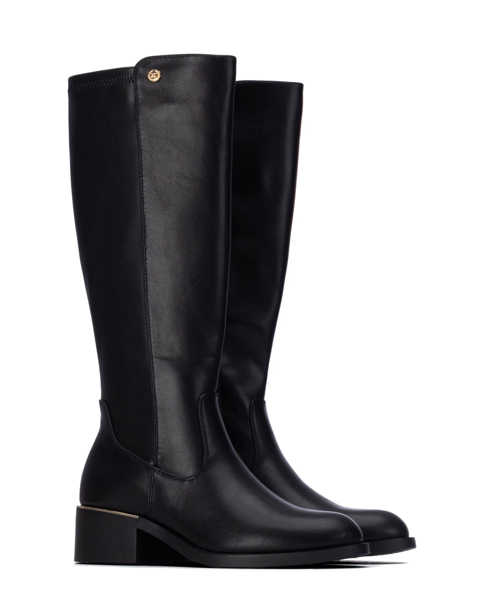 Bota alta de mujer con tacón ancho - Xti - Negro Negro-5
