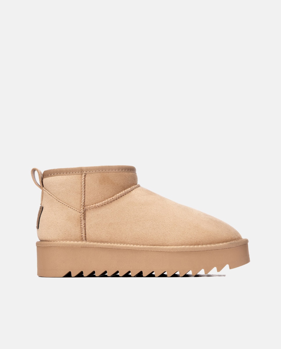 Botines con pelo de mujer australiano - Refresh - Beige Beige-1