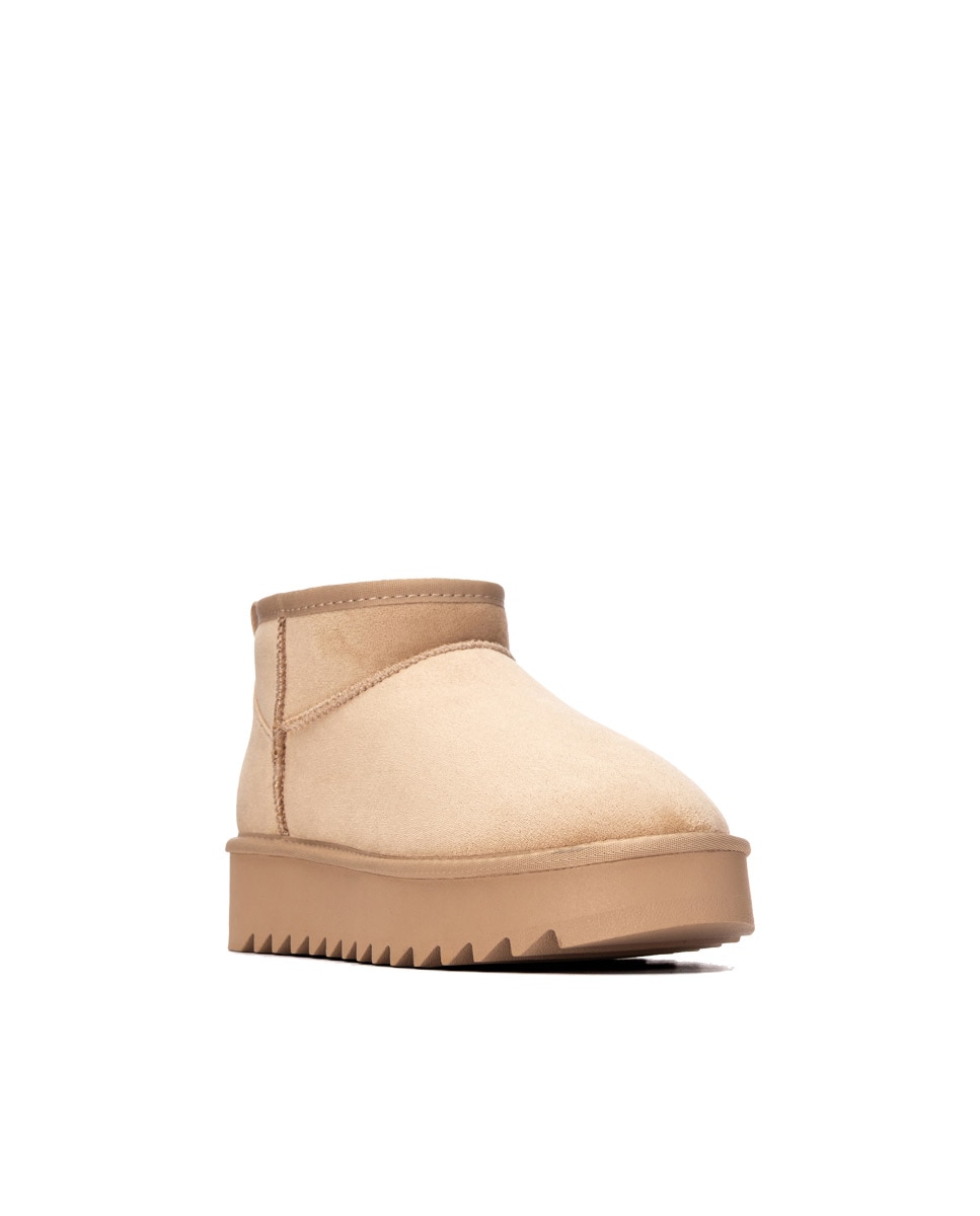 Botines con pelo de mujer australiano - Refresh - Beige Beige-3