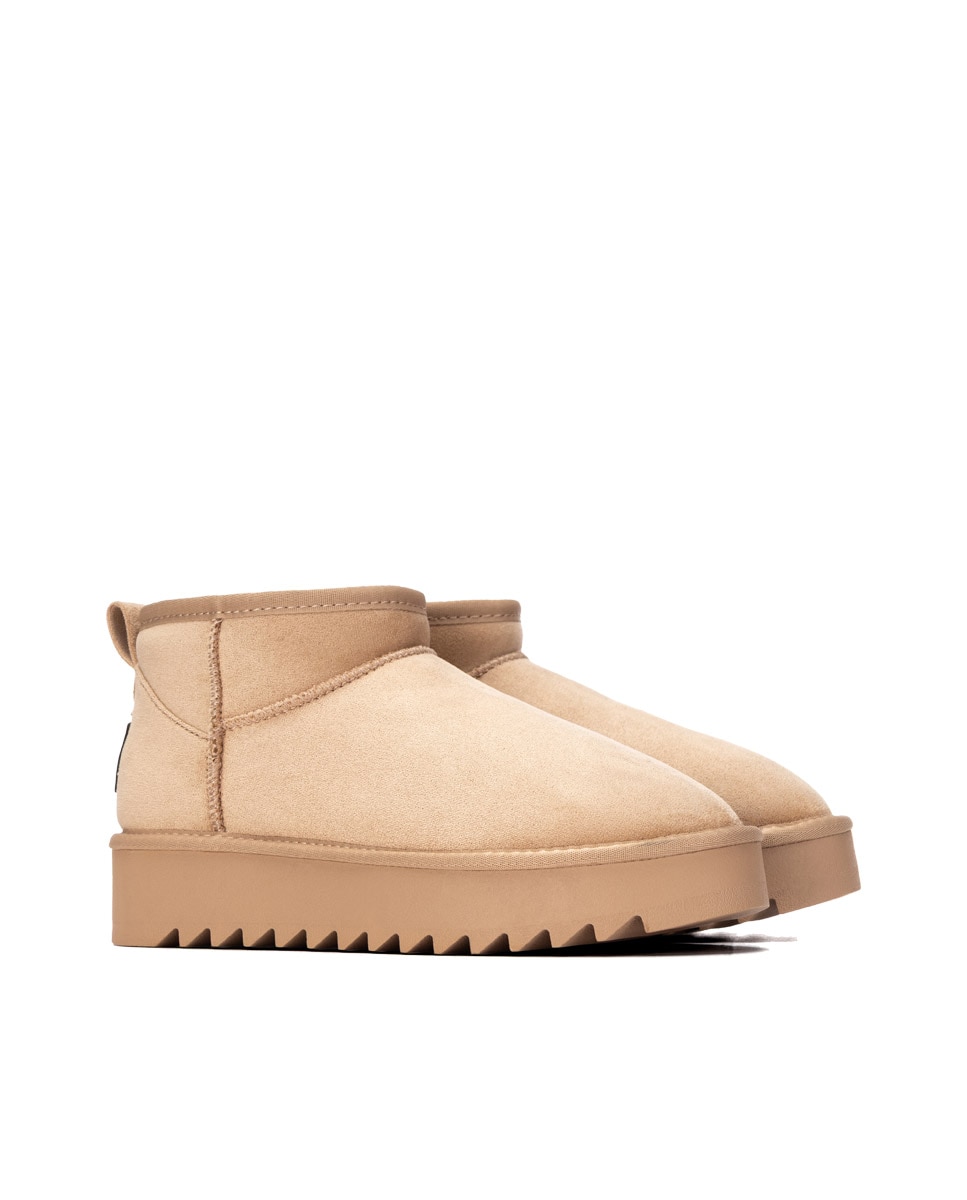 Botines con pelo de mujer australiano - Refresh - Beige Beige-4