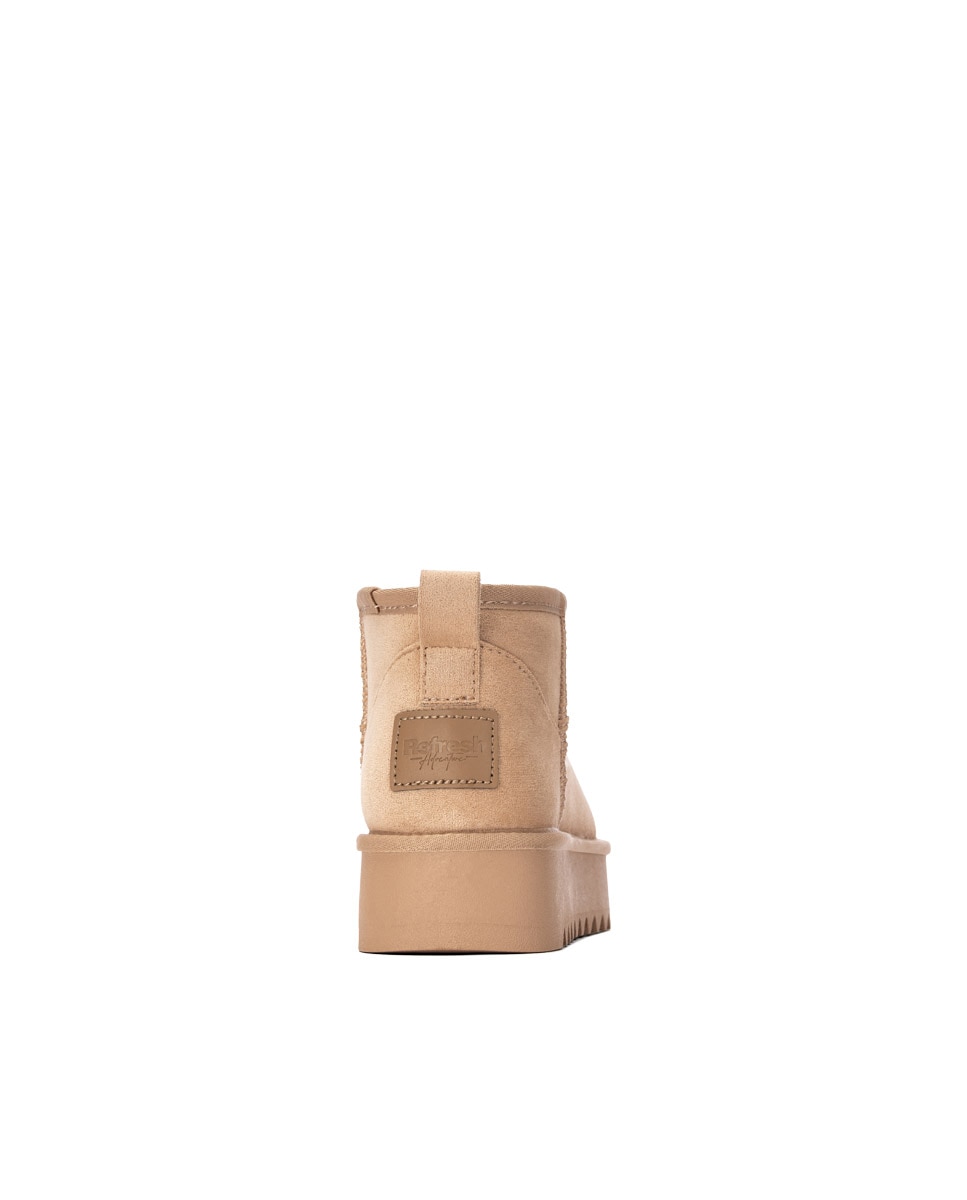 Botines con pelo de mujer australiano - Refresh - Beige Beige-5