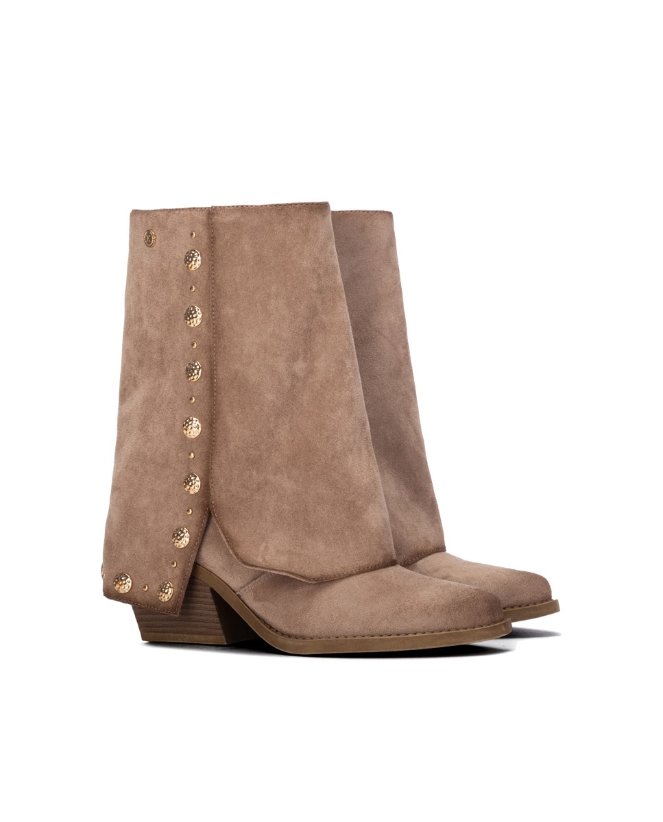 Bota de mujer cowboy con tachas - Xti - Beige Beige-4