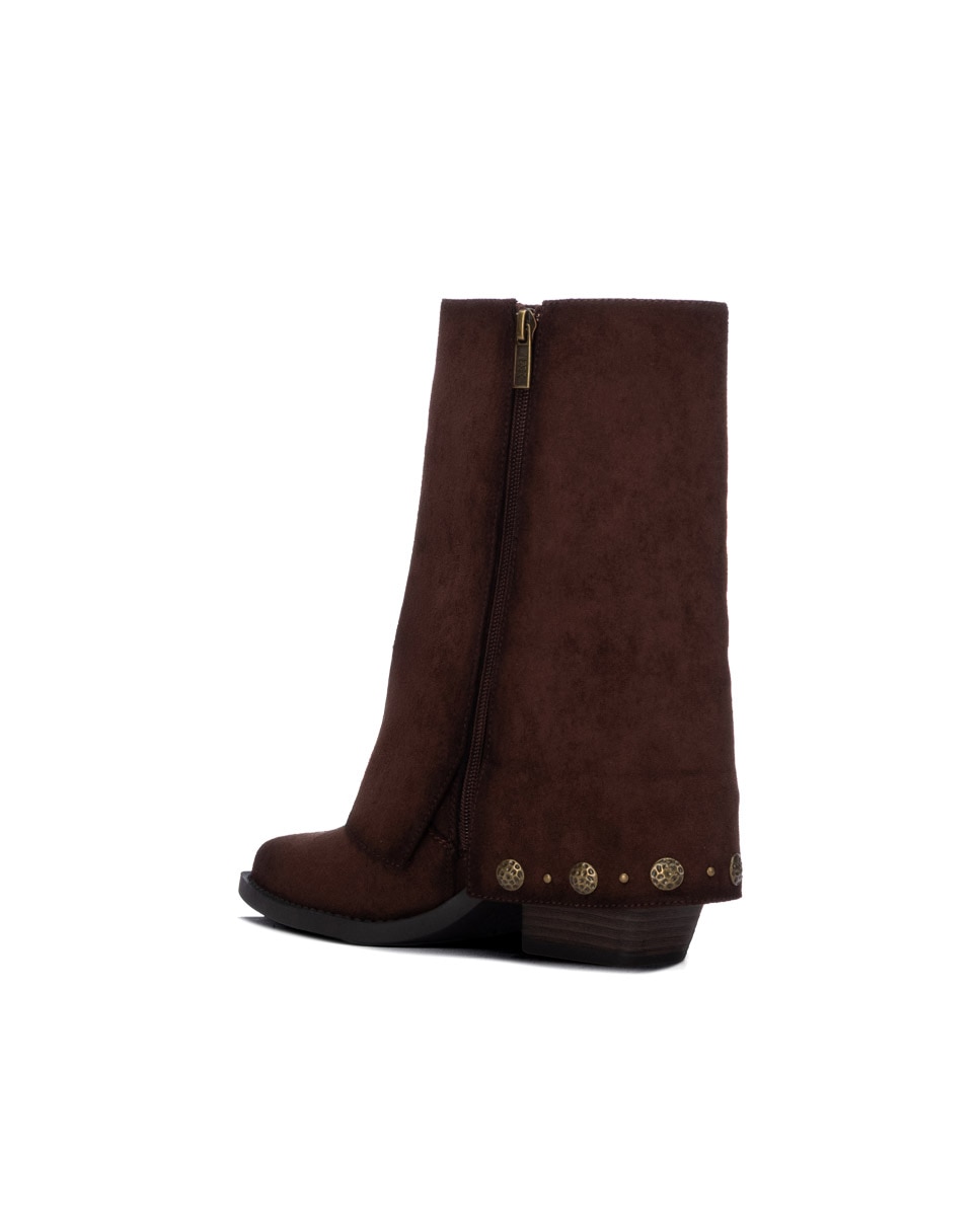 Bota de mujer cowboy con tachas - Xti - Marrón Marrón-2