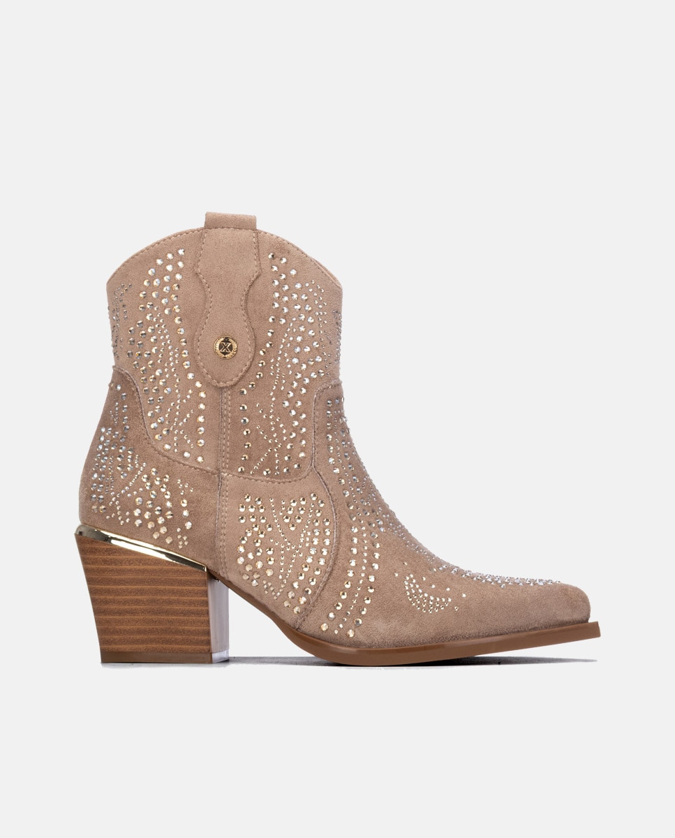 Botín de mujer con tacón - Xti - Beige Beige-1