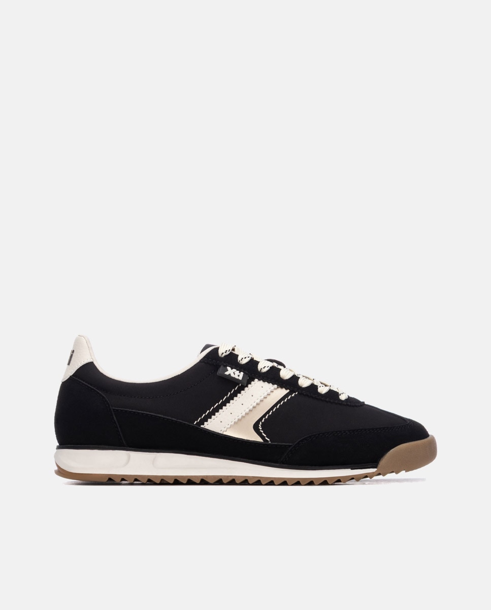 Zapatilla de mujer con cordones - Xti - Negro Negro-1