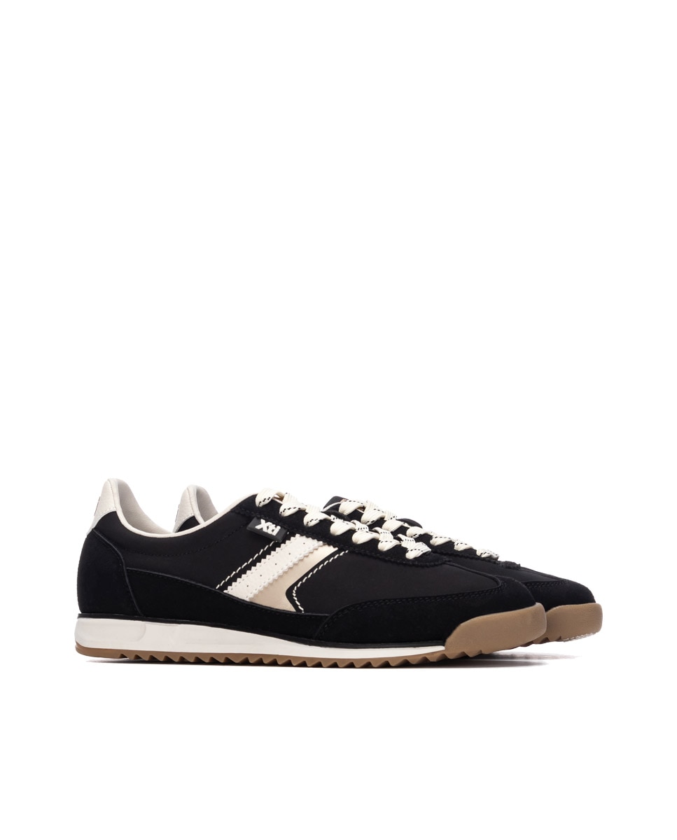 Zapatilla de mujer con cordones - Xti - Negro Negro-4