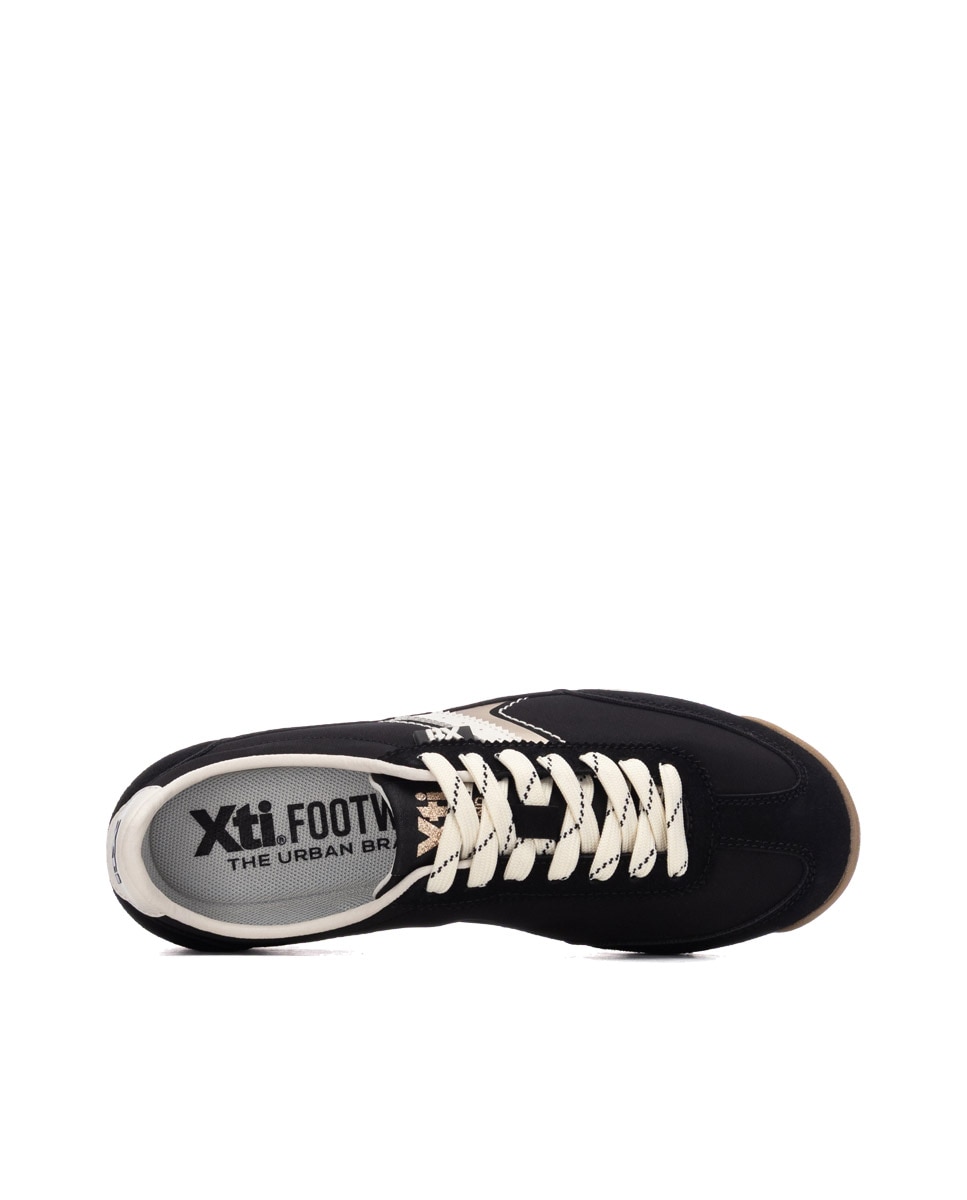 Zapatilla de mujer con cordones - Xti - Negro Negro-5