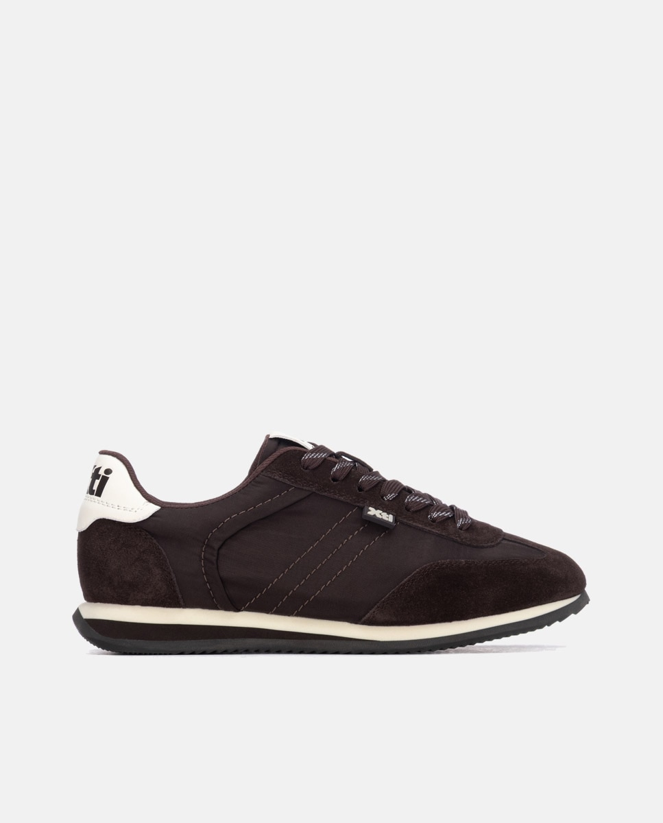 Zapatilla de mujer con cordones - Xti - Marrón Marrón-1