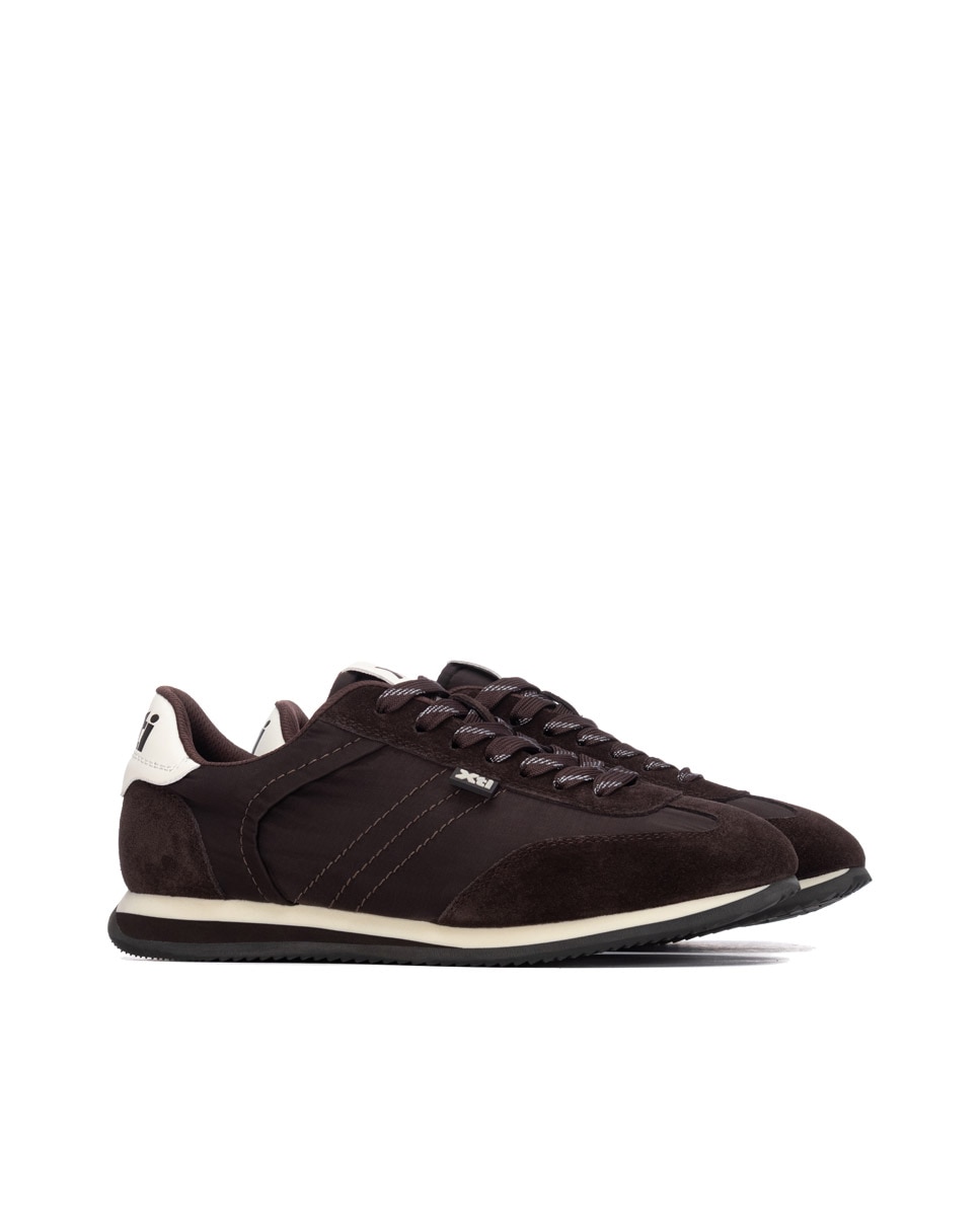 Zapatilla de mujer con cordones - Xti - Marrón Marrón-4