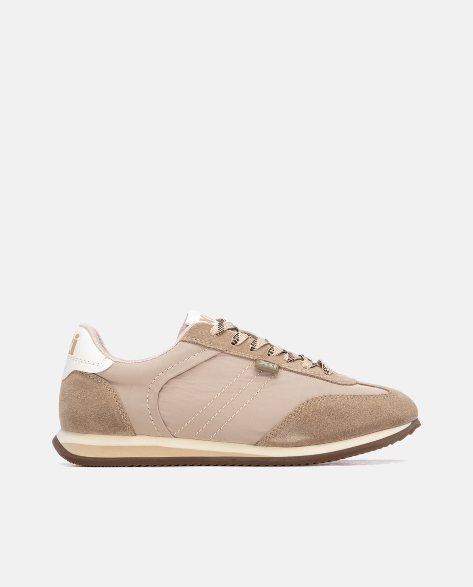 Zapatilla de mujer con cordones - Xti - Beige Beige-1