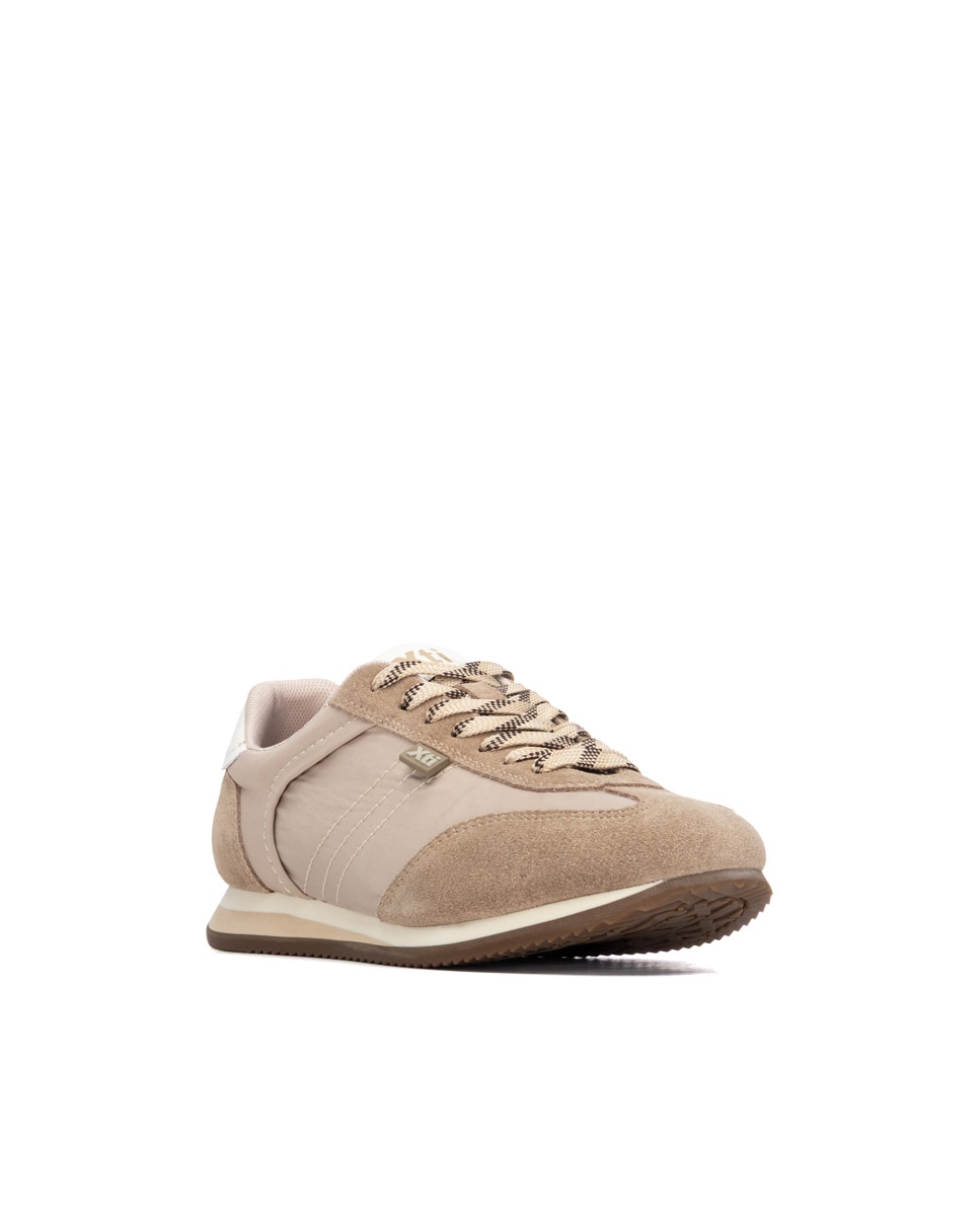 Zapatilla de mujer con cordones - Xti - Beige Beige-3