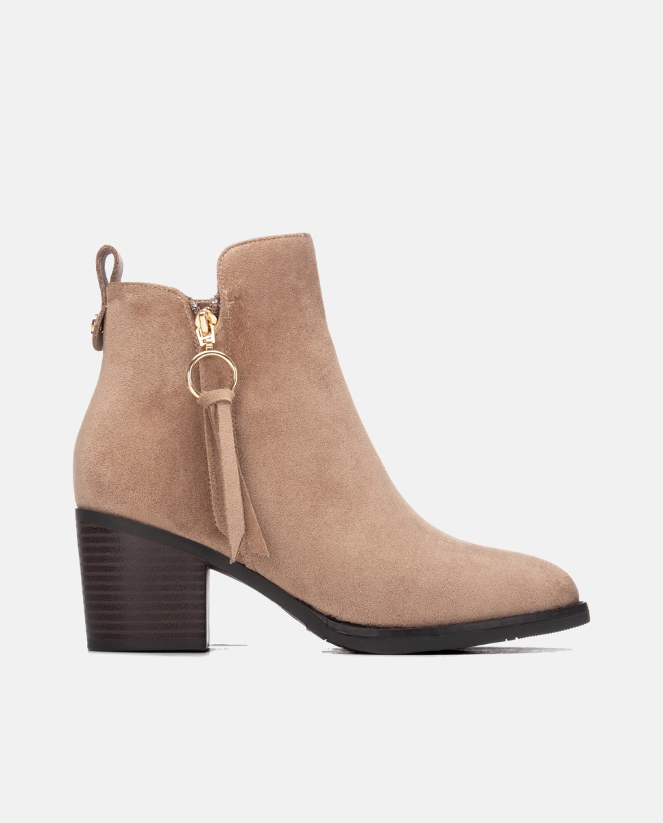 Botines de mujer con cremallera - Xti - Marrón Marrón-1