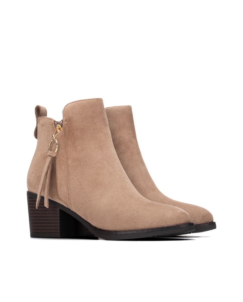 Botines de mujer con cremallera - Xti - Marrón Marrón-5