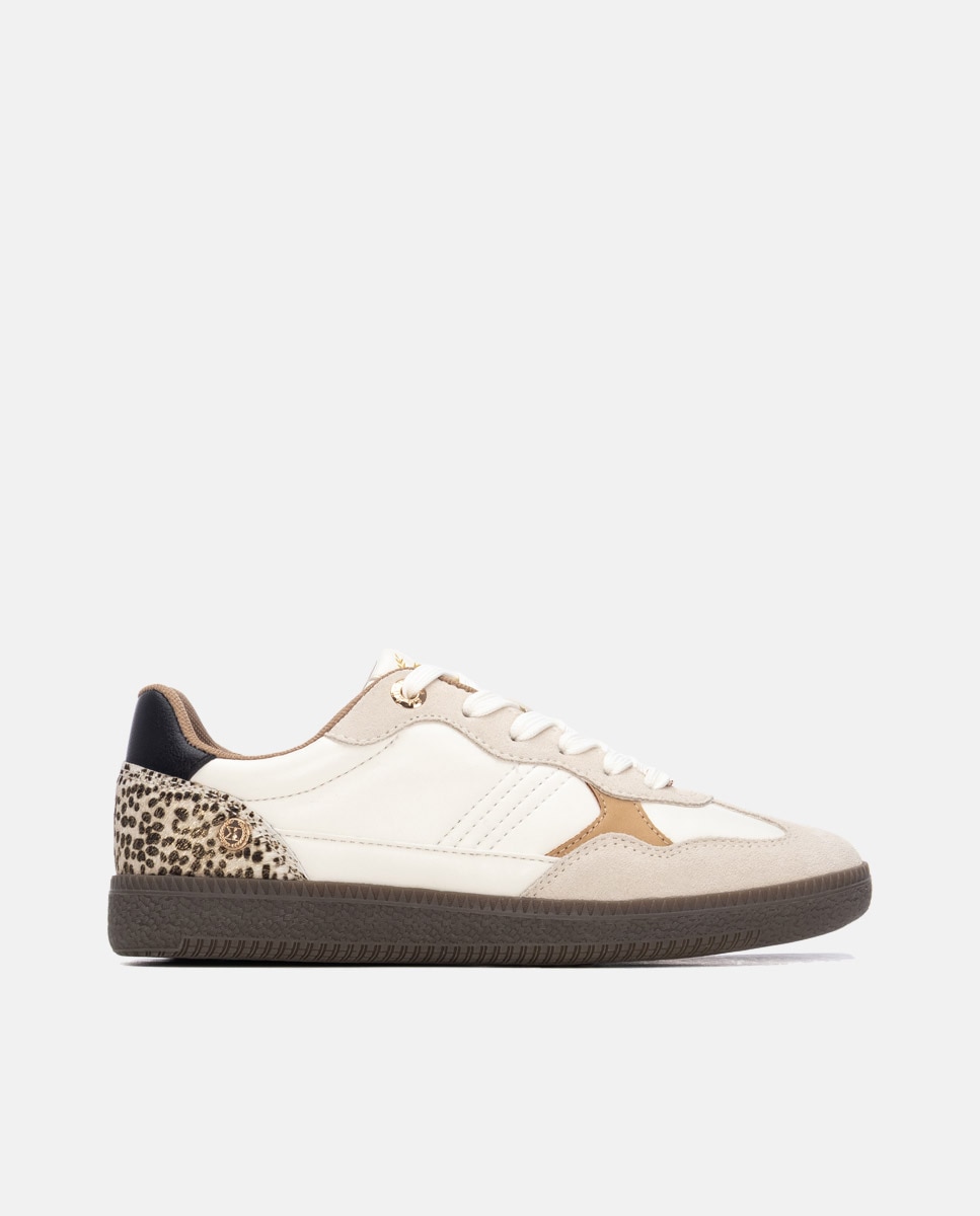 Zapatilla de mujer con cordones - Xti - Beige Beige-1