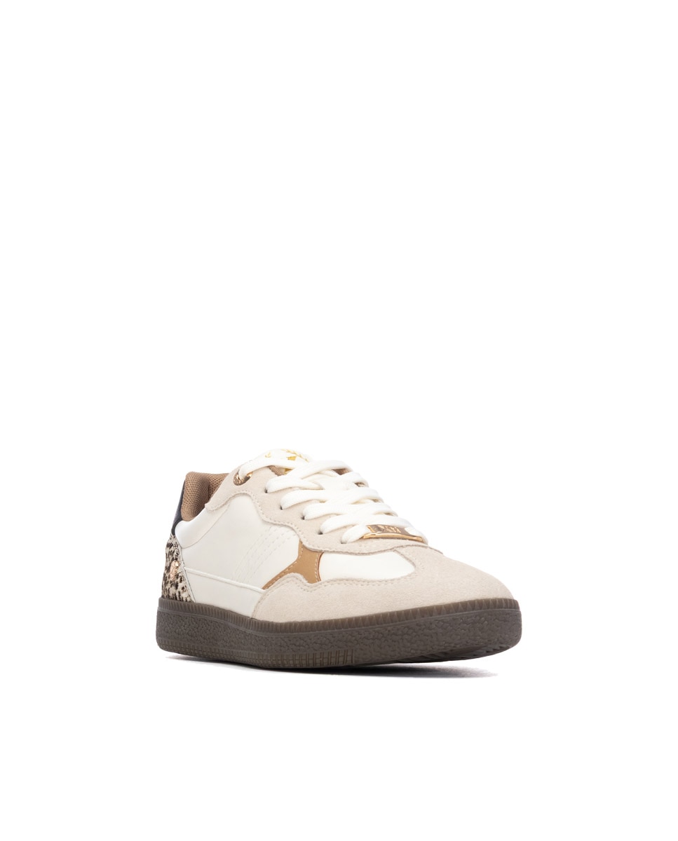 Zapatilla de mujer con cordones - Xti - Beige Beige-3