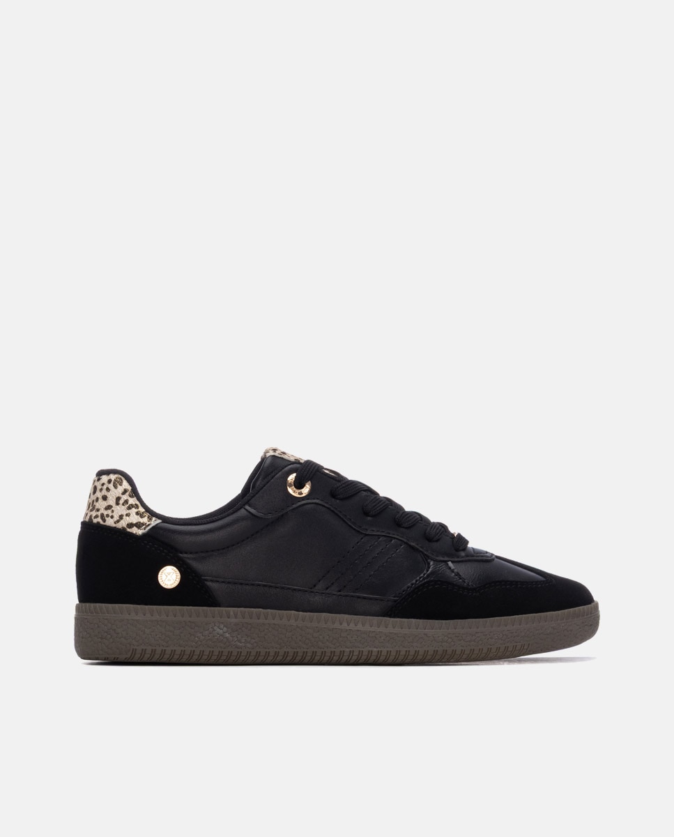 Zapatilla de mujer con cordones - Xti - Negro Negro-1
