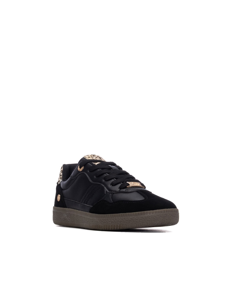 Zapatilla de mujer con cordones - Xti - Negro Negro-3