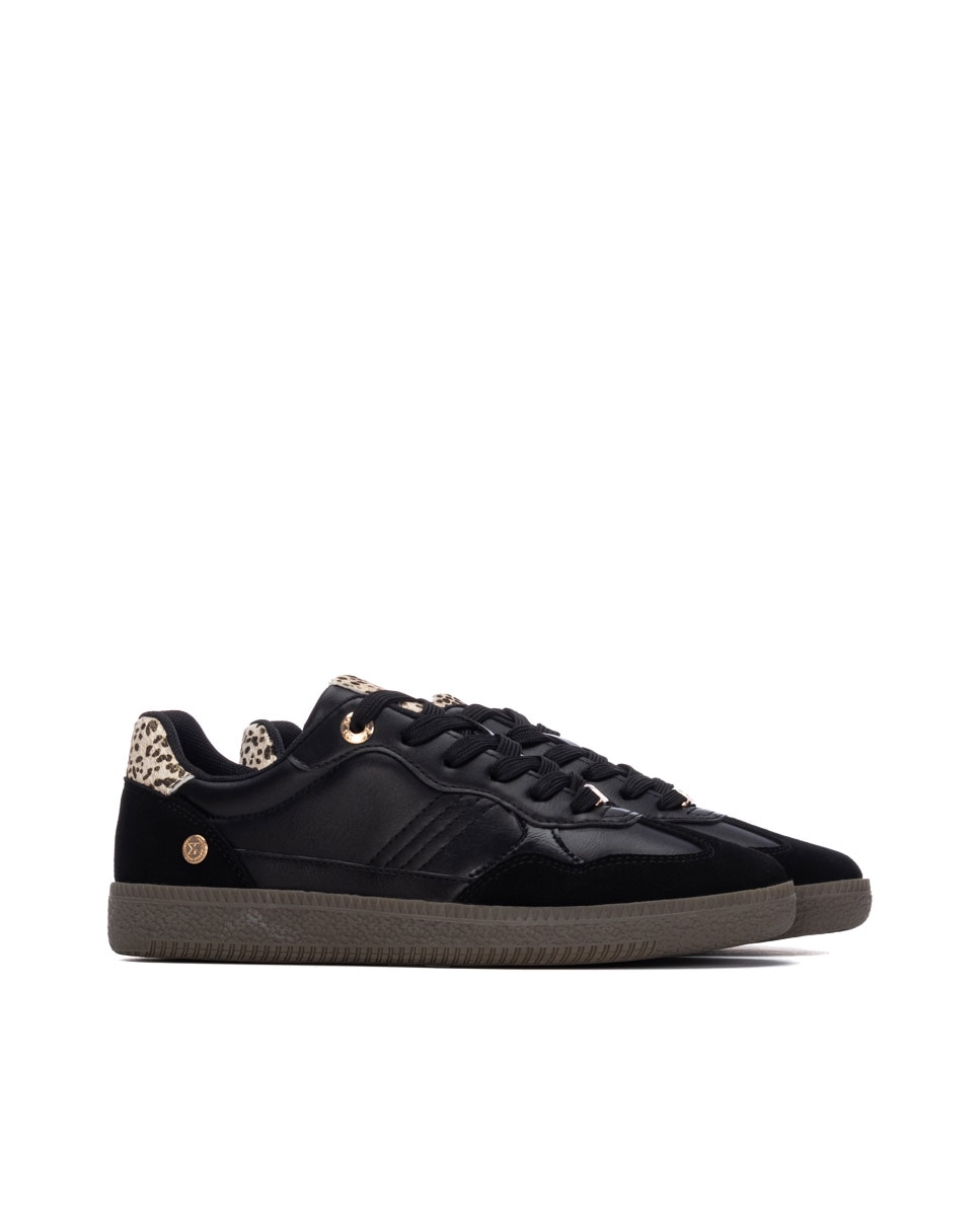 Zapatilla de mujer con cordones - Xti - Negro Negro-4