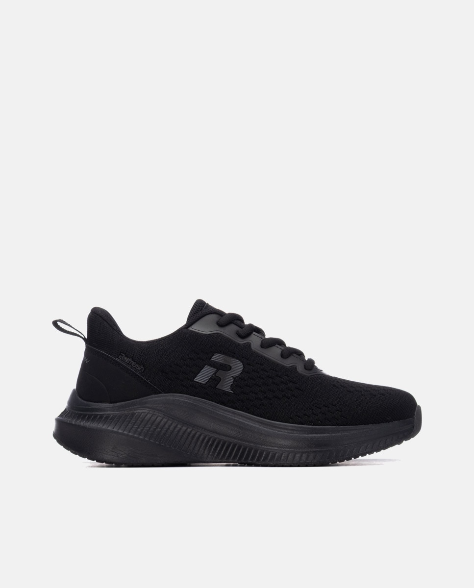 Zapatilla de mujer con cordones - Refresh - Negro Negro-1