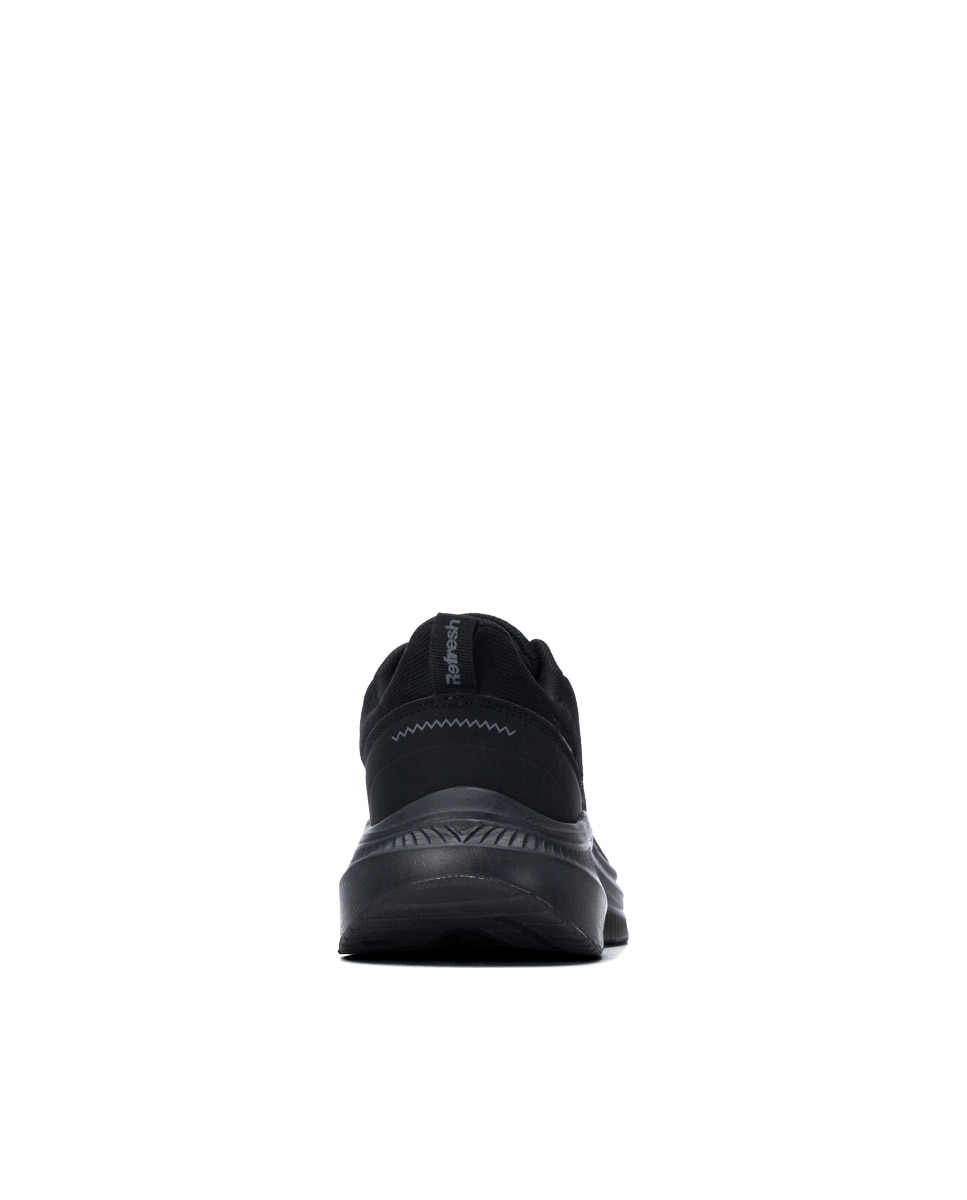 Zapatilla de mujer con cordones - Refresh - Negro Negro-5
