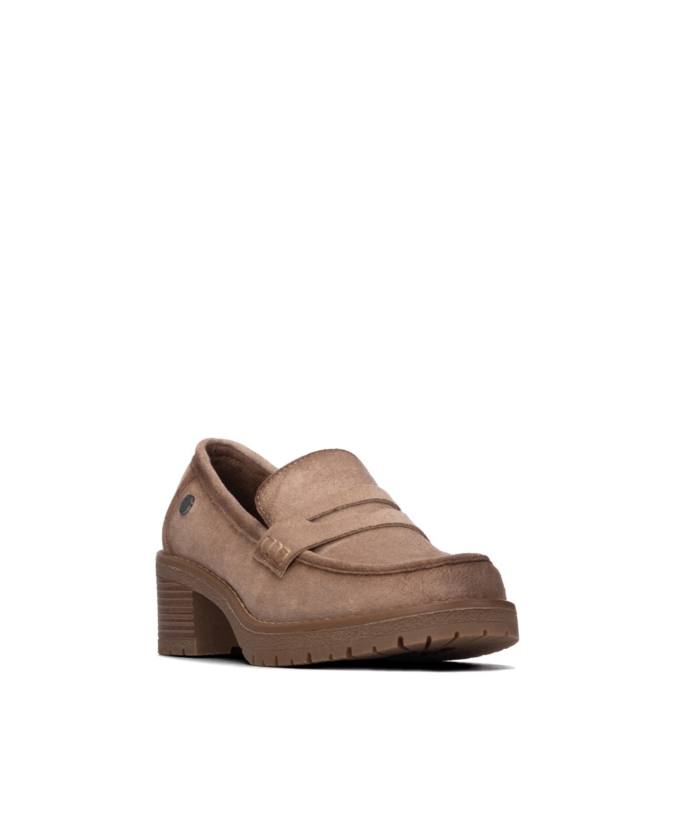 Mocasín de mujer con tacón ancho - Refresh - Beige Beige-3