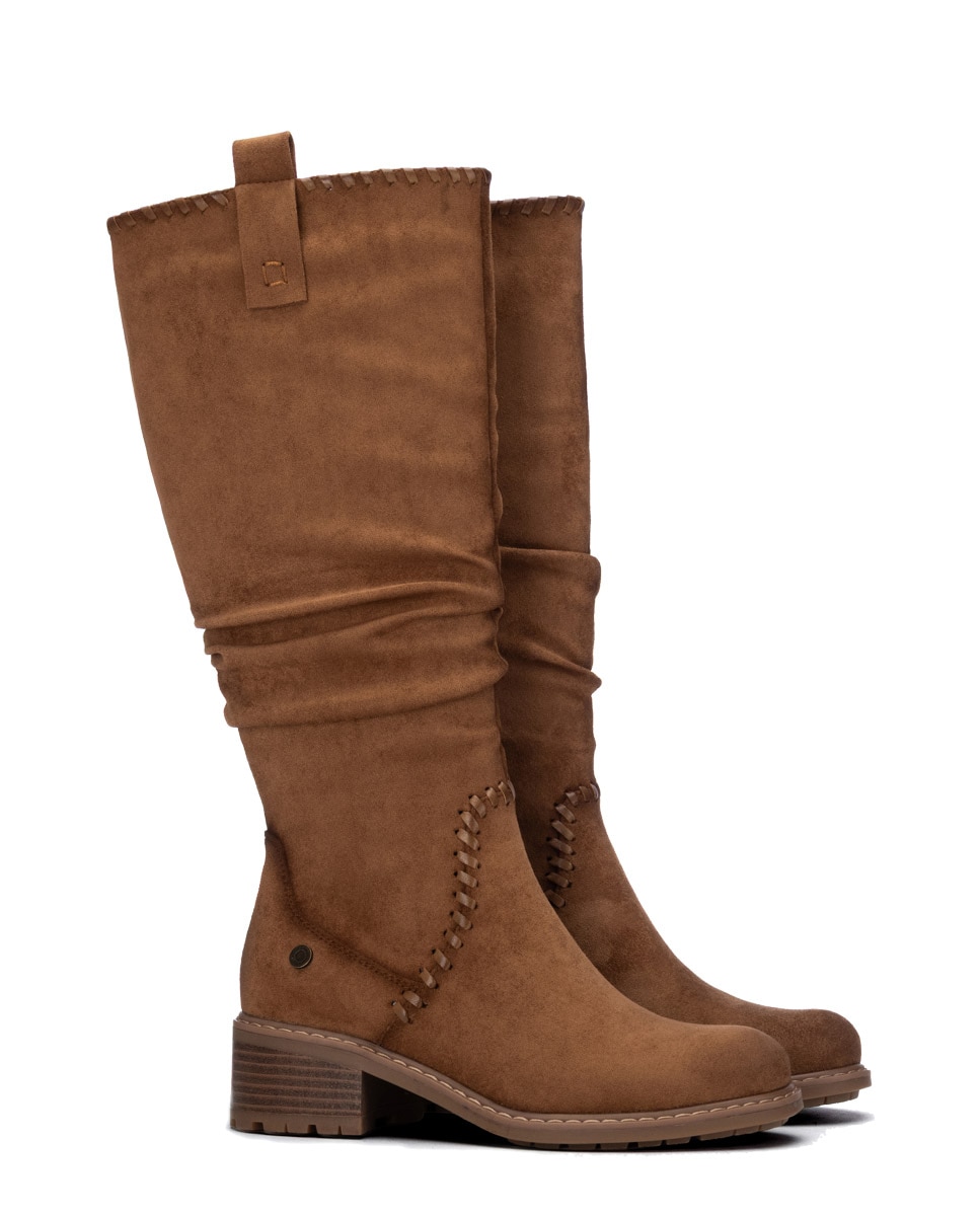 Bota de mujer con cremallera - Refresh - Camel Camel-4