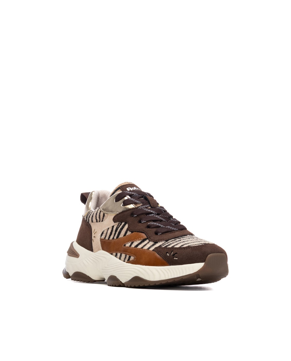 Zapatilla de mujer con cordones - Refresh - Camel Camel-3