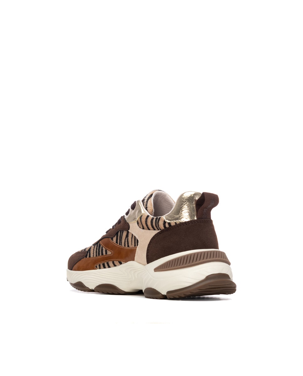 Zapatilla de mujer con cordones - Refresh - Camel Camel-2