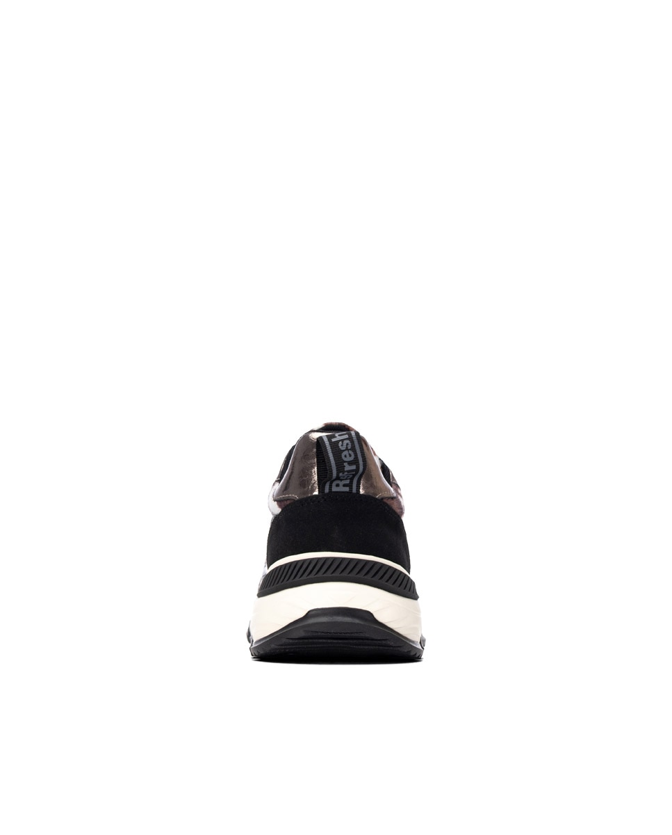 Zapatilla de mujer con cordones - Refresh - Negro Negro-5