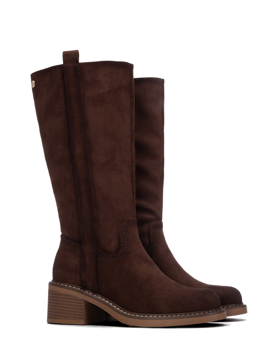 Bota de mujer con cremallera - Refresh - Marrón Marrón-4