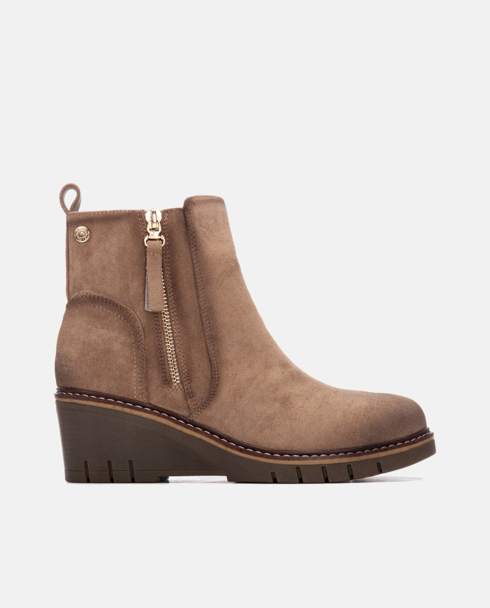 Botines de mujer con cremallera - Refresh - Marrón Marrón-1