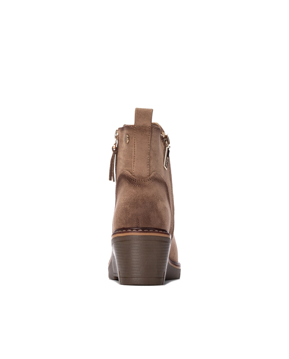 Botines de mujer con cremallera - Refresh - Marrón Marrón-4