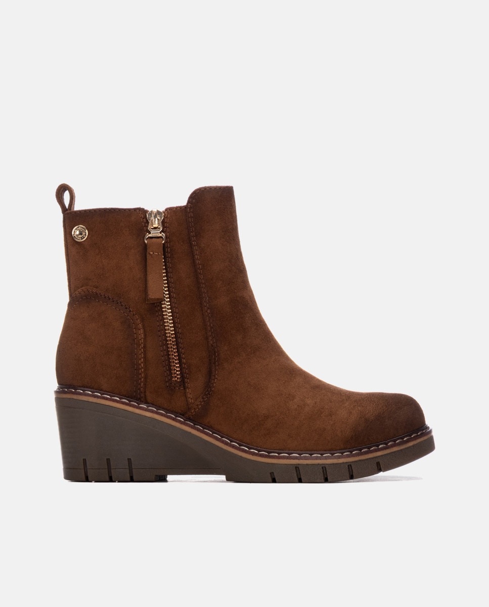 Botines de mujer con cremallera - Refresh - Camel Camel-1