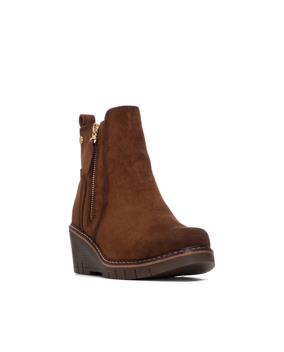 Botines de mujer con cremallera - Refresh - Camel Camel-3