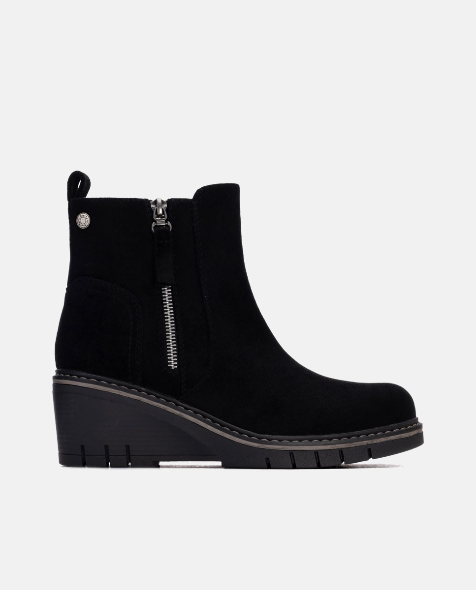 Botines de mujer con cremallera - Refresh - Negro Negro-1