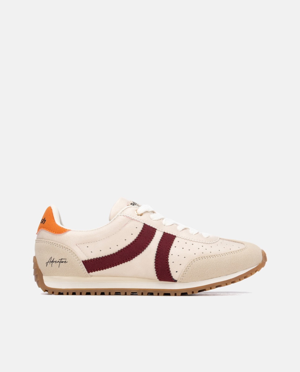 Zapatilla de mujer con cordones - Refresh - Burdeos Burdeos-1