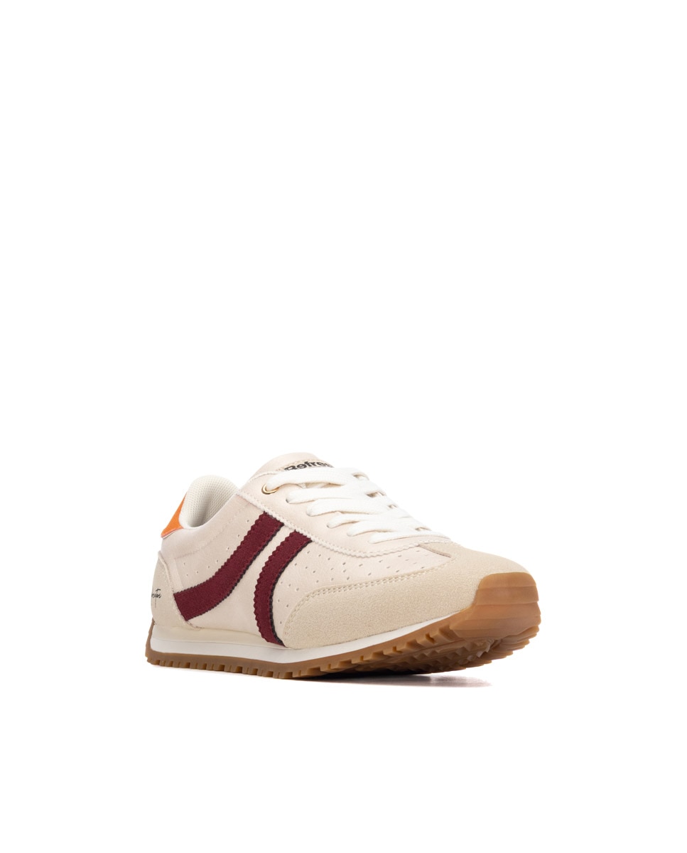 Zapatilla de mujer con cordones - Refresh - Burdeos Burdeos-3