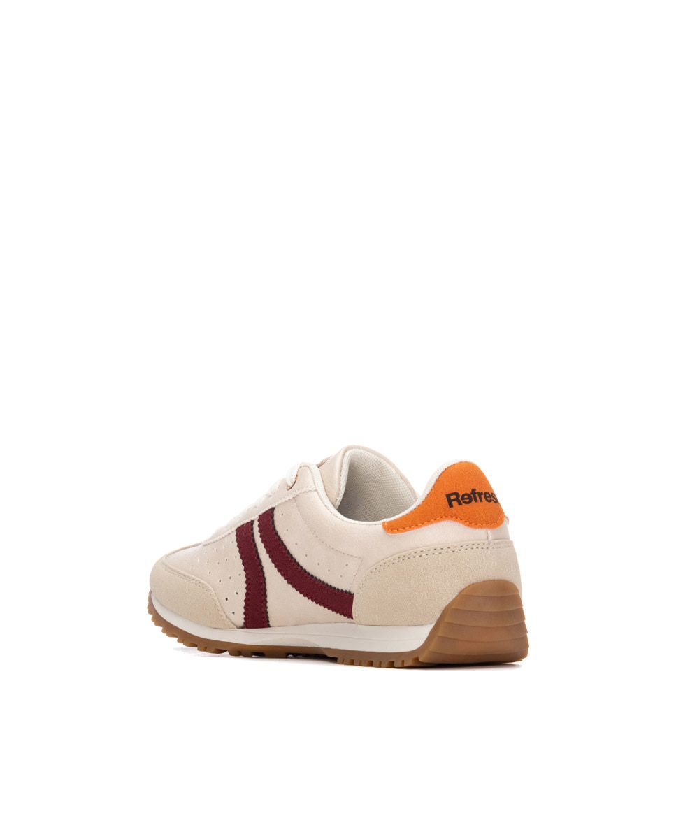 Zapatilla de mujer con cordones - Refresh - Burdeos Burdeos-2