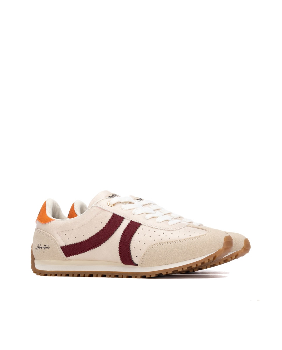 Zapatilla de mujer con cordones - Refresh - Burdeos Burdeos-4