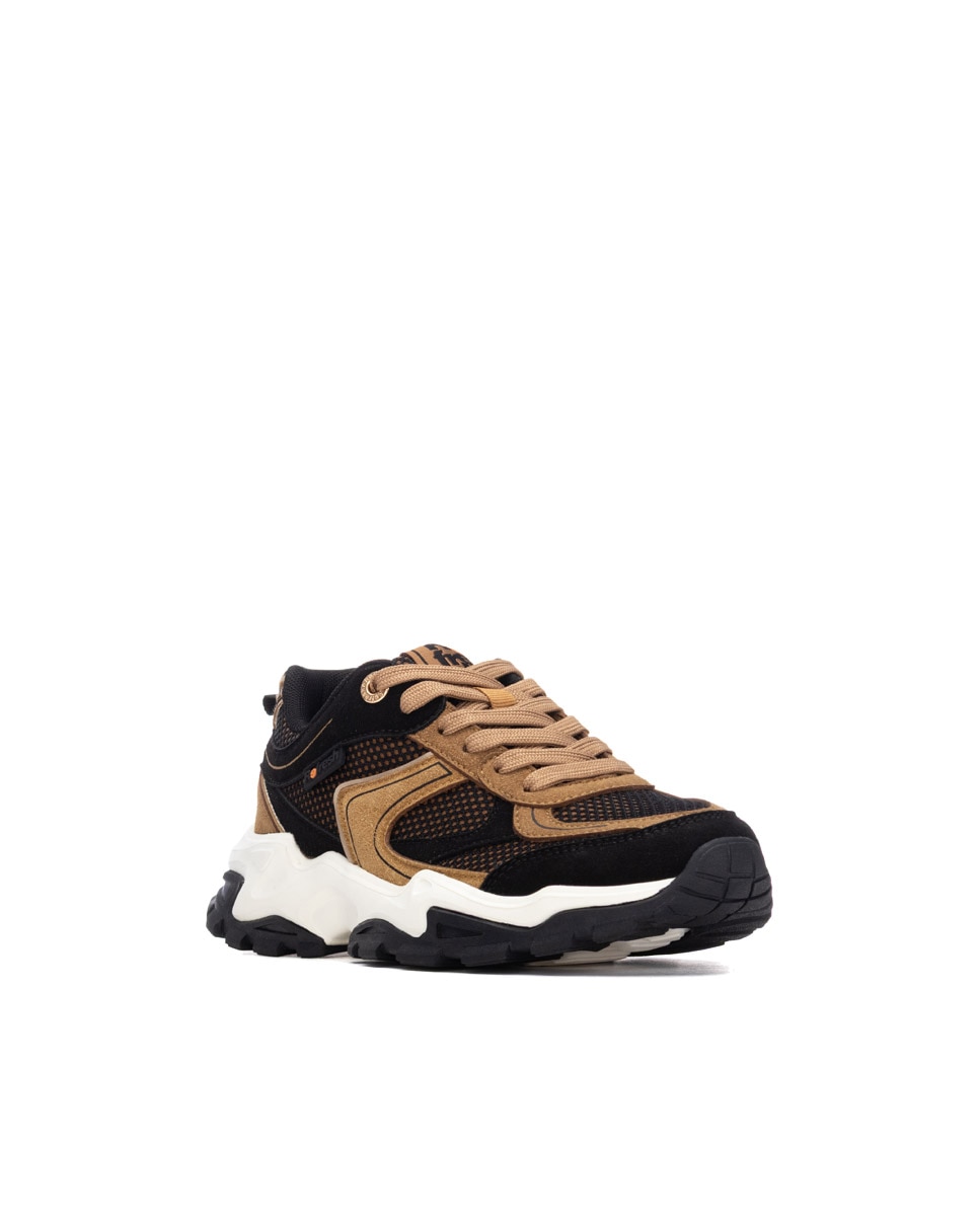 Zapatilla de mujer con cordones - Refresh - Camel Camel-3