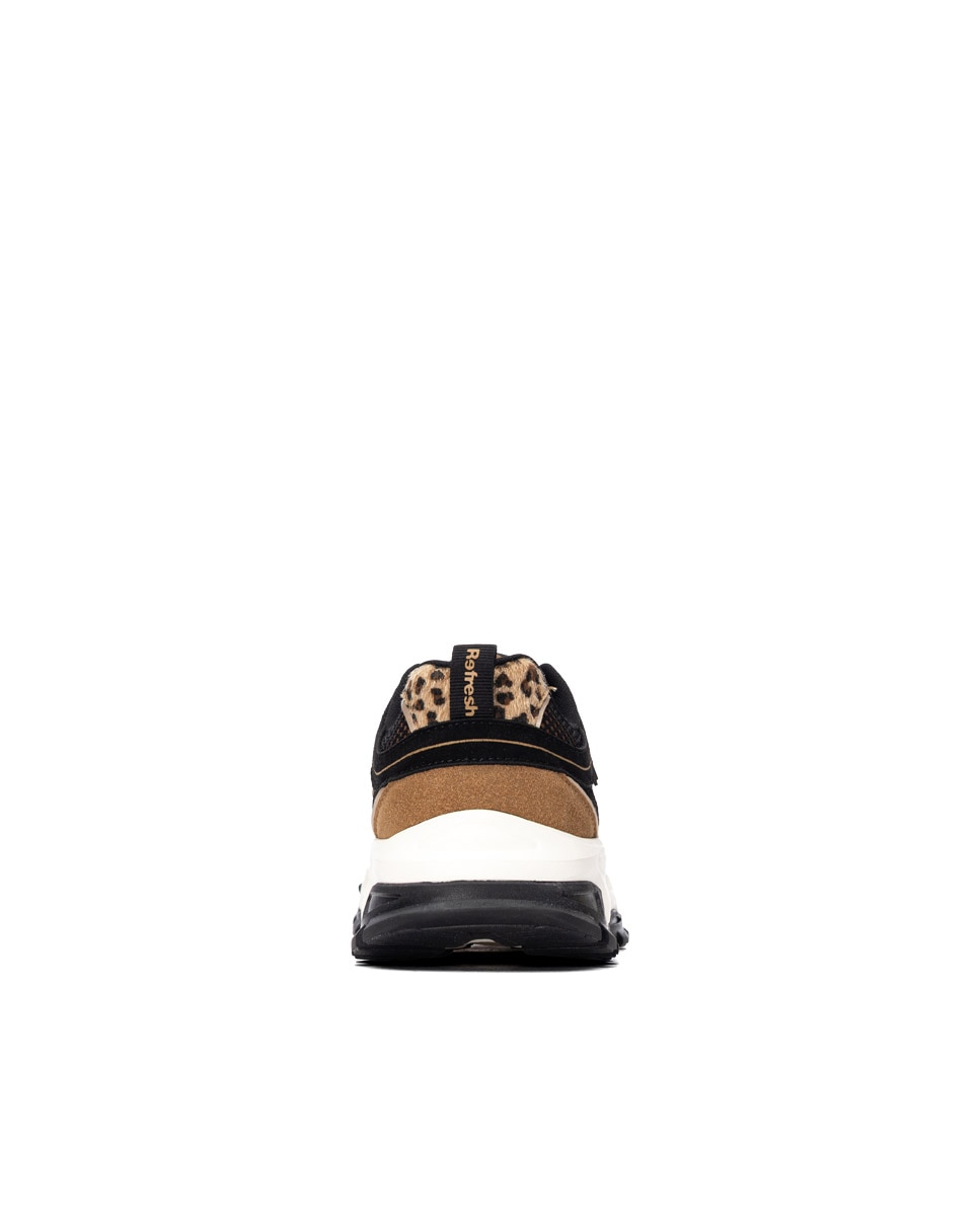 Zapatilla de mujer con cordones - Refresh - Camel Camel-5