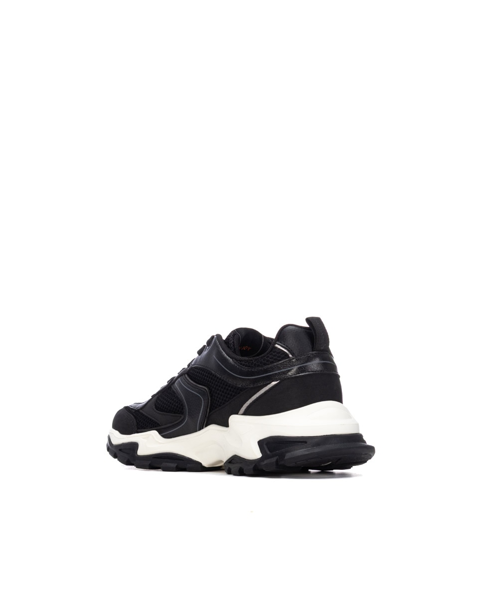 Zapatilla de mujer con cordones - Refresh - Negro Negro-2