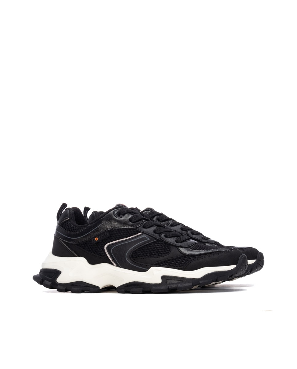 Zapatilla de mujer con cordones - Refresh - Negro Negro-4