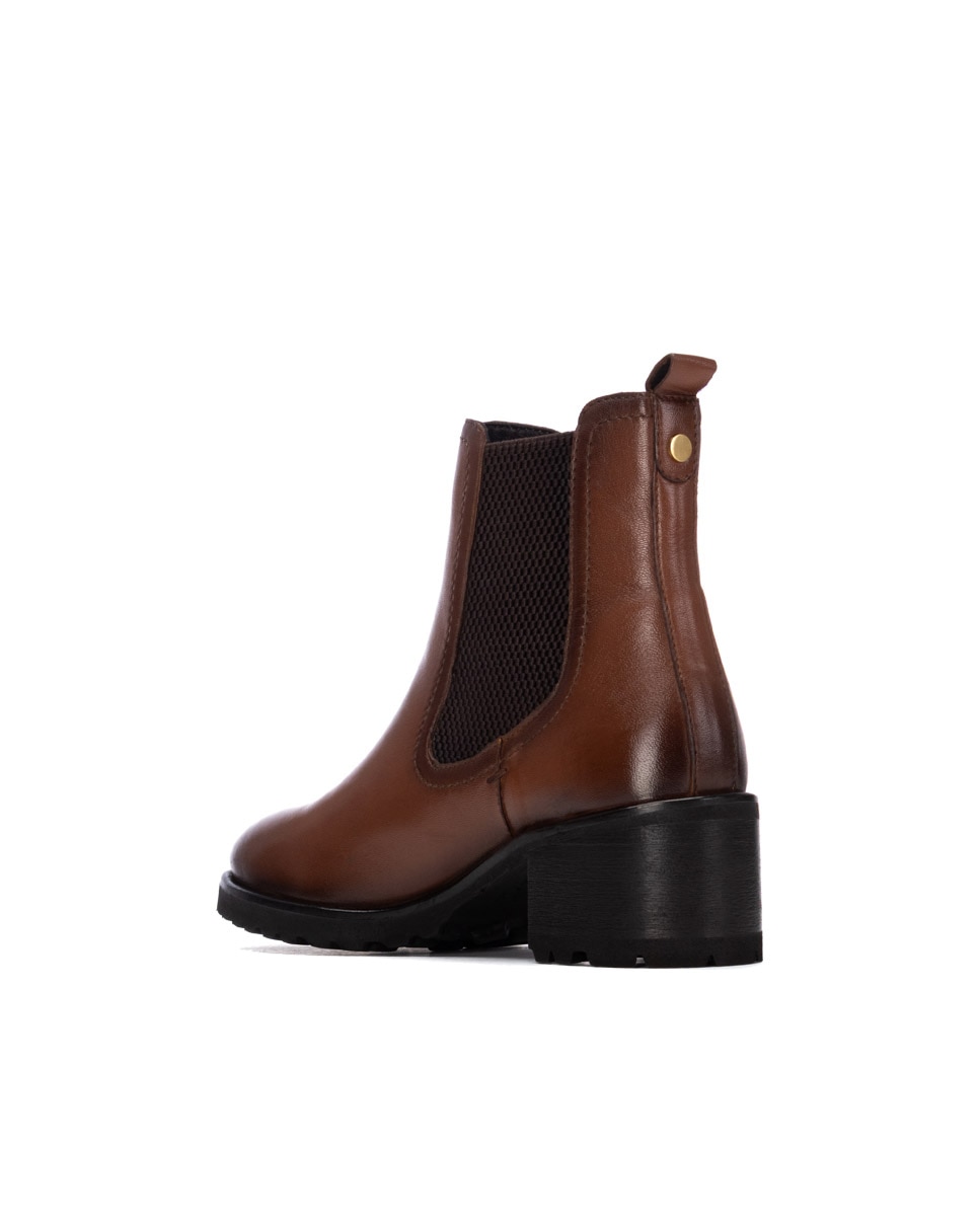 Botín de mujer de piel - Carmela - Camel Camel-2