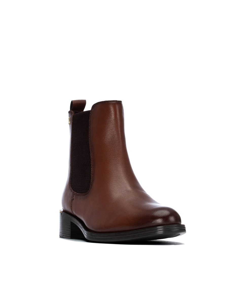 Botín de mujer de piel - Carmela - Camel Camel-3