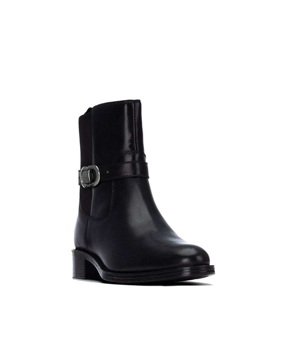 Botines de mujer con cremallera de piel - Carmela - Negro Negro-3