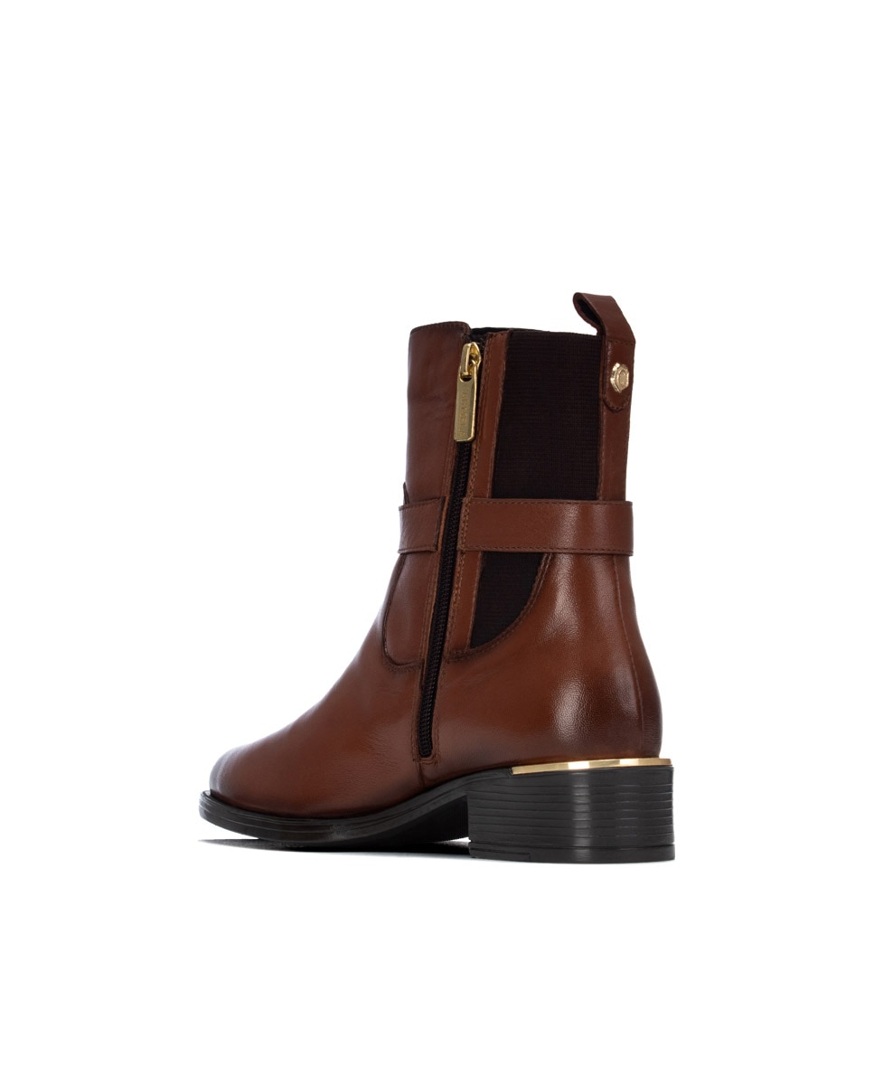 Botines de mujer con cremallera de piel - Carmela - Camel Camel-2