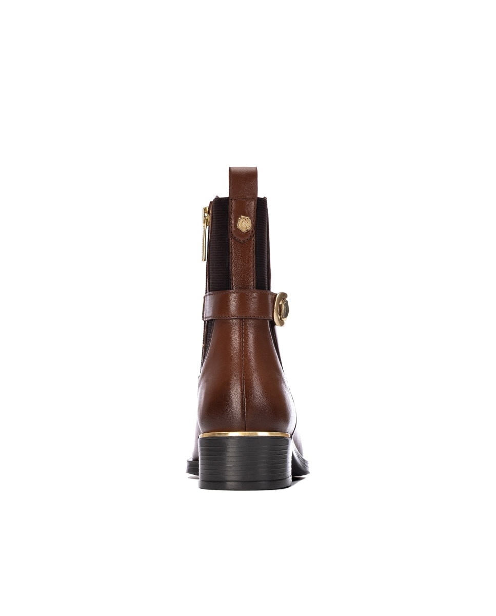 Botines de mujer con cremallera de piel - Carmela - Camel Camel-5