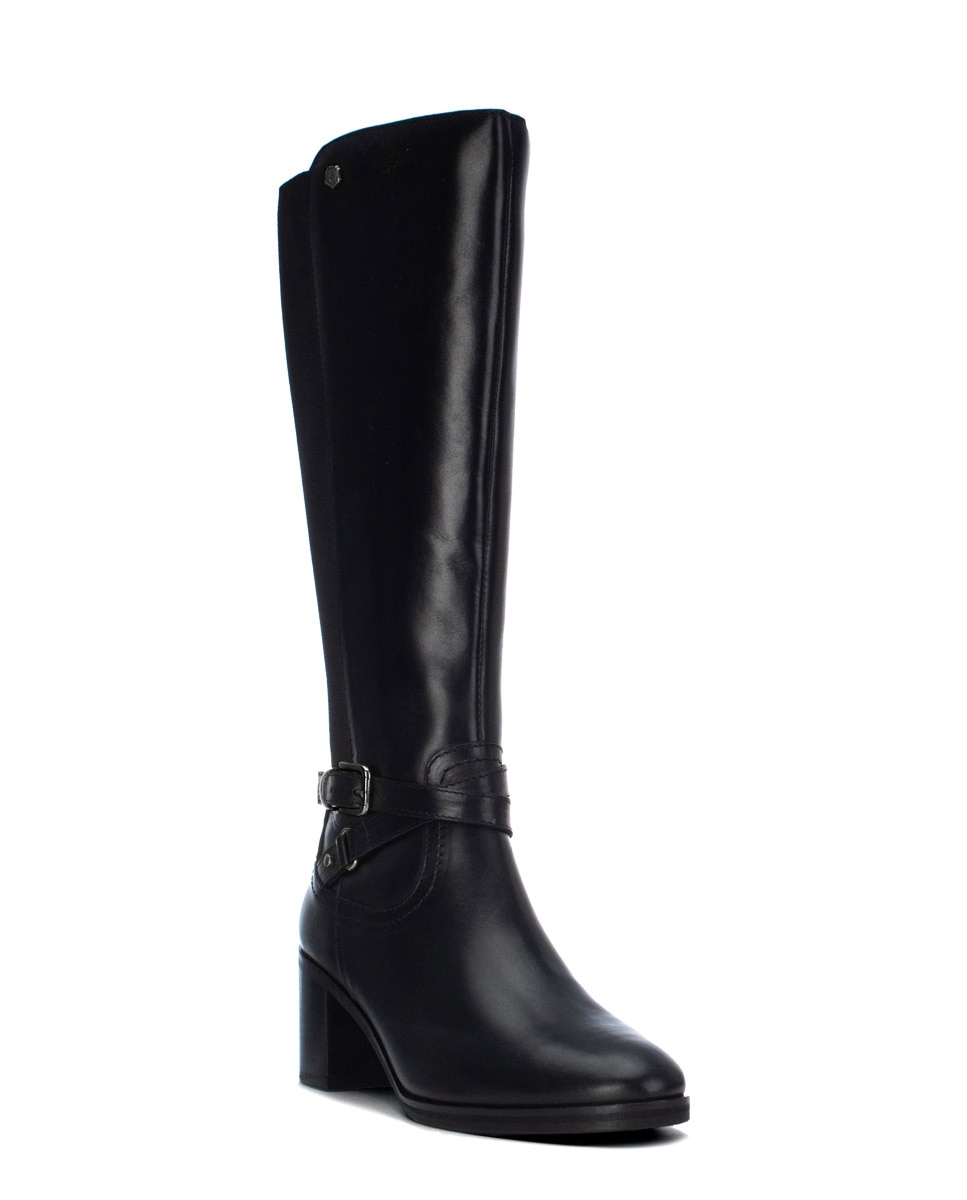 Bota de mujer con cremallera de piel - Carmela - Negro Negro-3