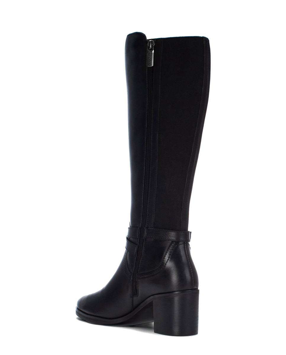 Bota de mujer con cremallera de piel - Carmela - Negro Negro-2